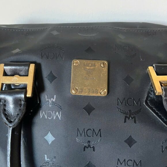 MCM Visetos Black Monogram Speedy Bag - Picture 9 of 14